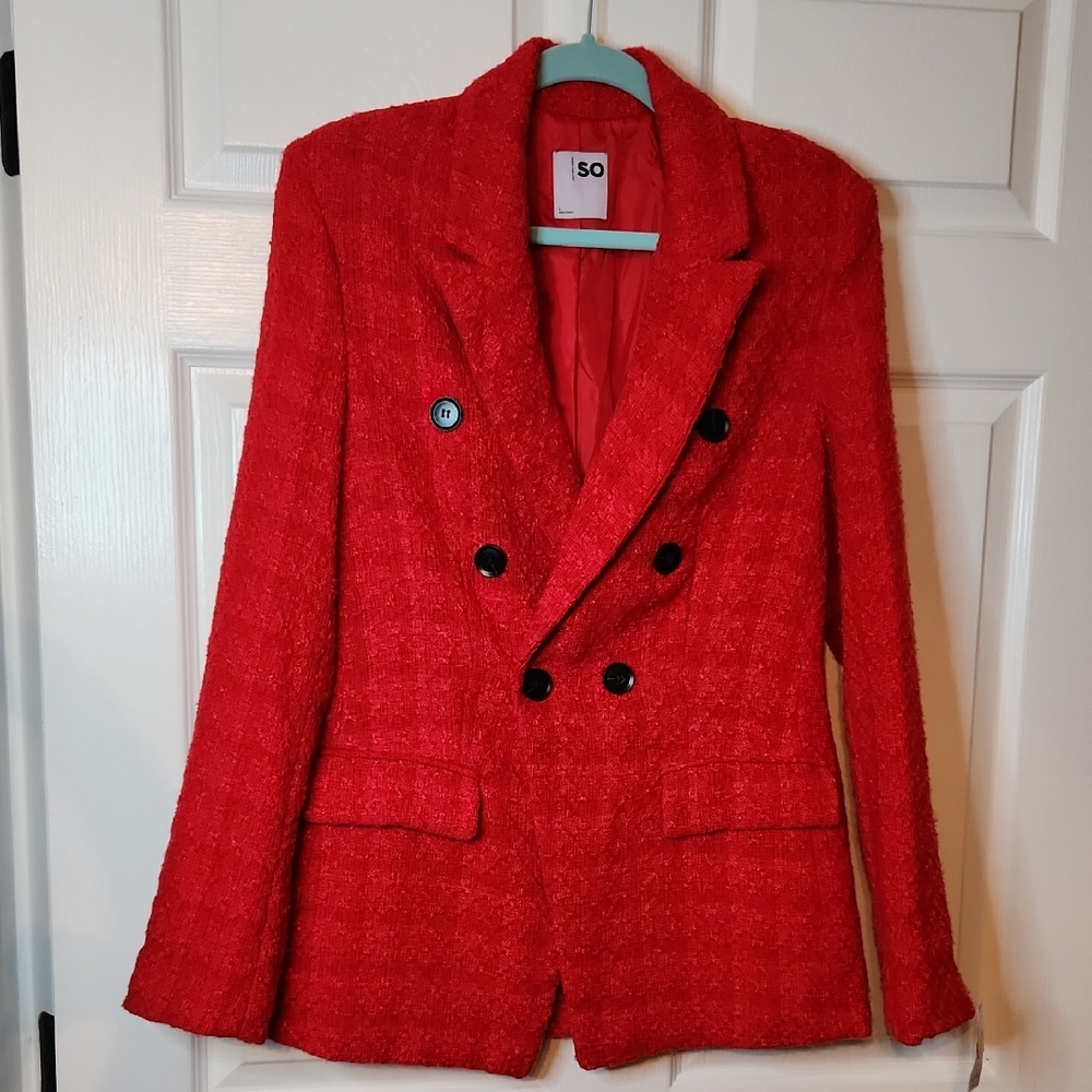 SO Women's Vibrant Red Blazer, NWT, Size L